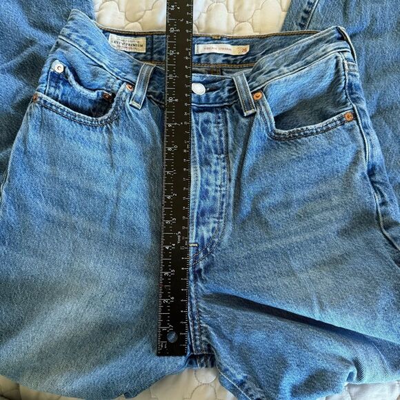 Sz 26 Levi Levi’s Premium Ribcage Straight Classic Blue Denim Jeans - Picture 3 of 11